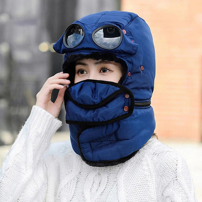 Bonnet thermique avec protection faciale coupe-vent