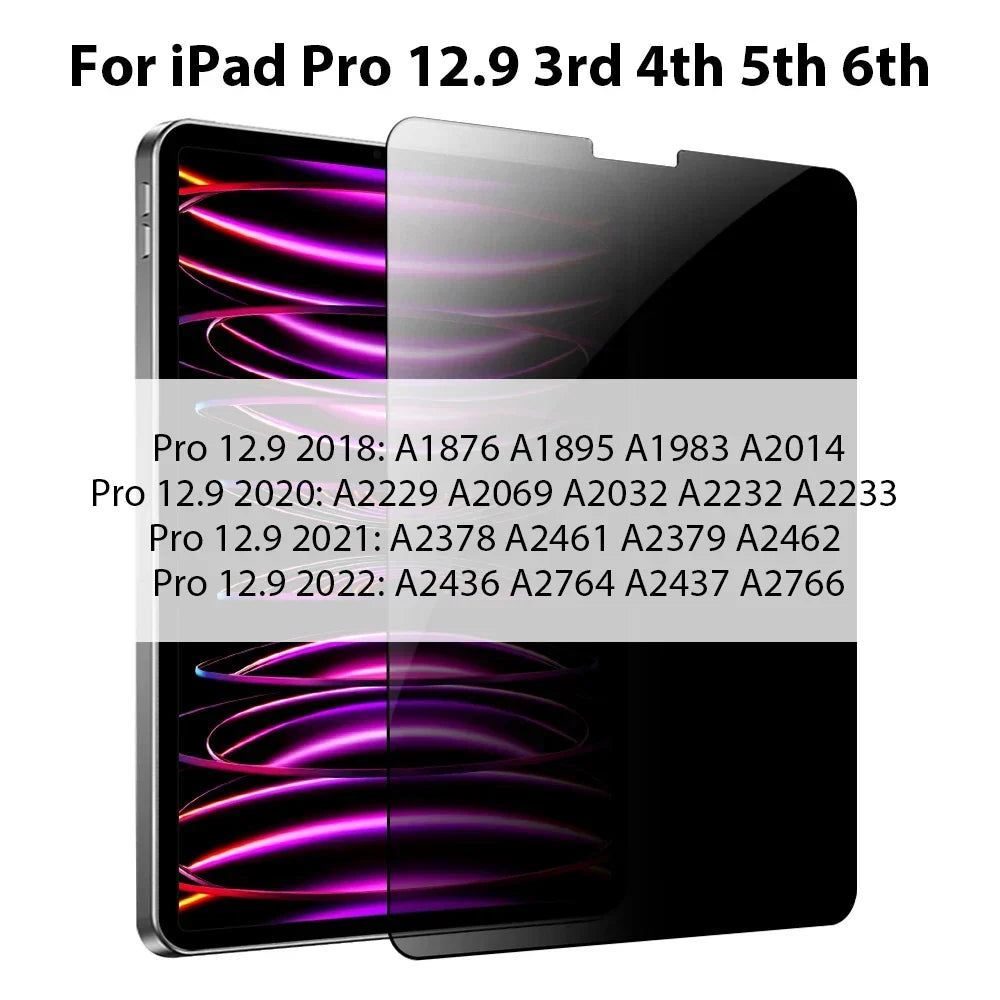 Anti-Spy Tempered Glass iPad Shield – Privacy Viewing Angle Control Screen Guard