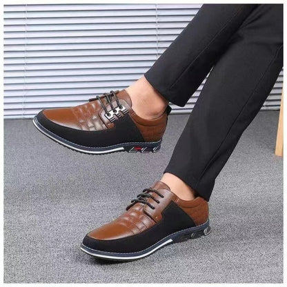 Mocassins à enfiler pour homme en cuir véritable – Chaussures habillées perforées pour le travail et le quotidien