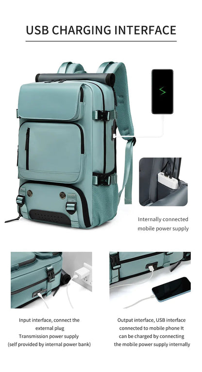 Sac à dos de voyage avec compartiment à chaussures, sac à dos imperméable pour ordinateur portable avec port USB, sac à dos antivol pour homme