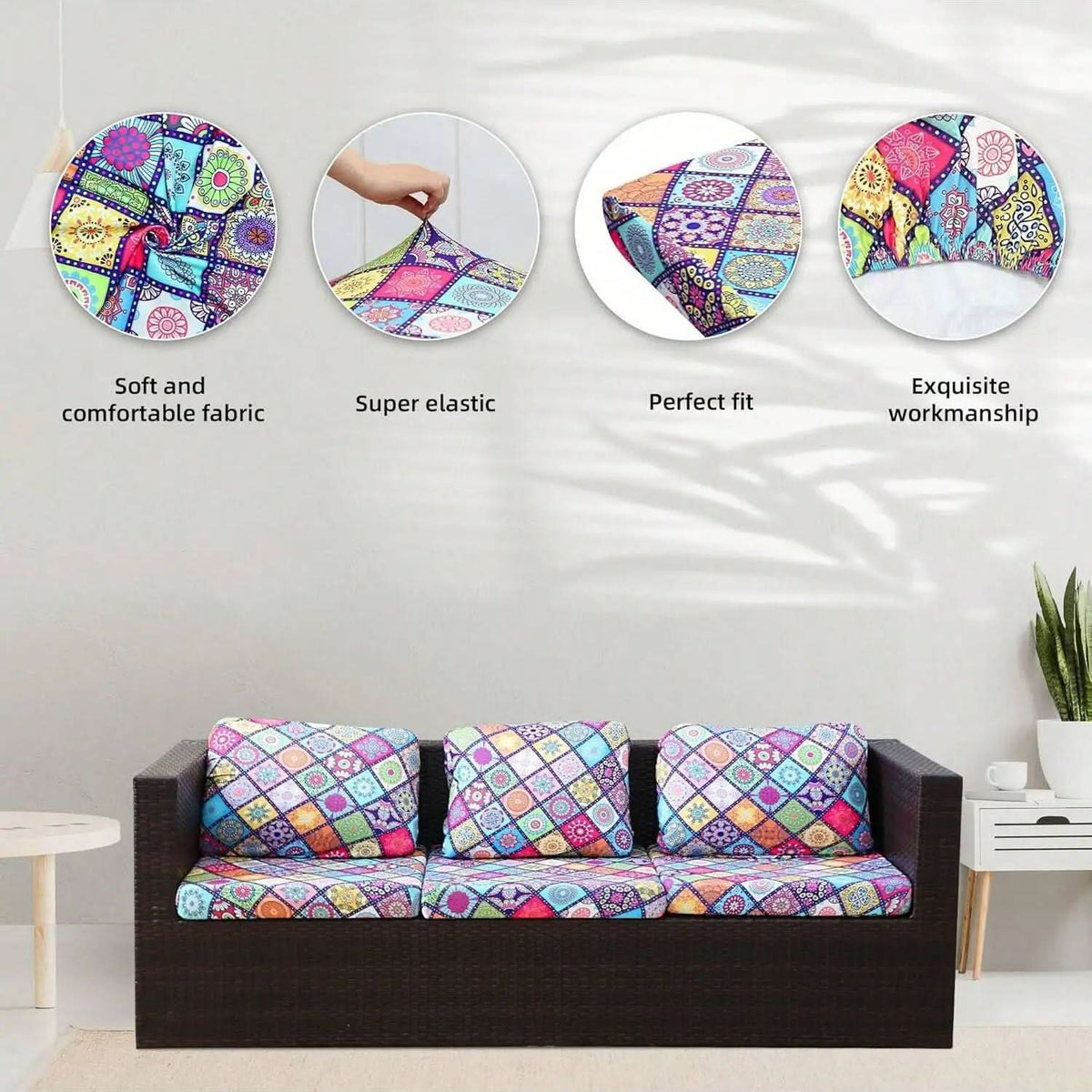 TROPICFLOW – Housses de coussins tropicaux d'extérieur pour canapés de terrasse
