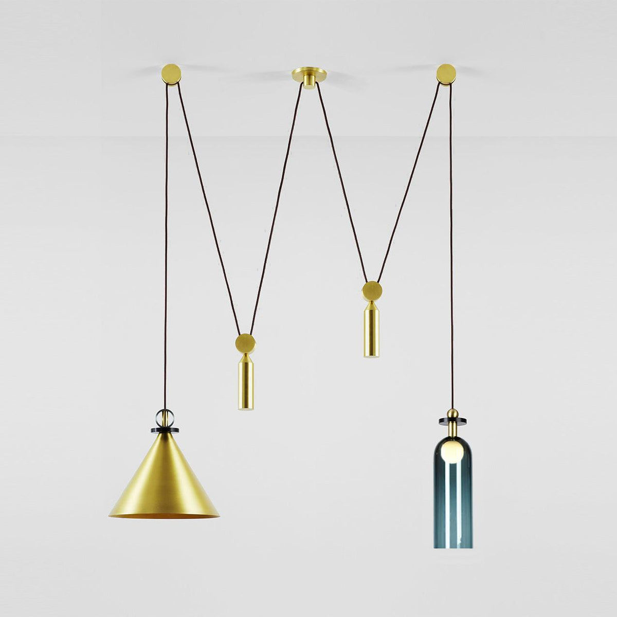 Modular Sculptural Ceiling Light with Adjustable Sections & Custom Finish Options for Dining Room Kitchen Living Room
