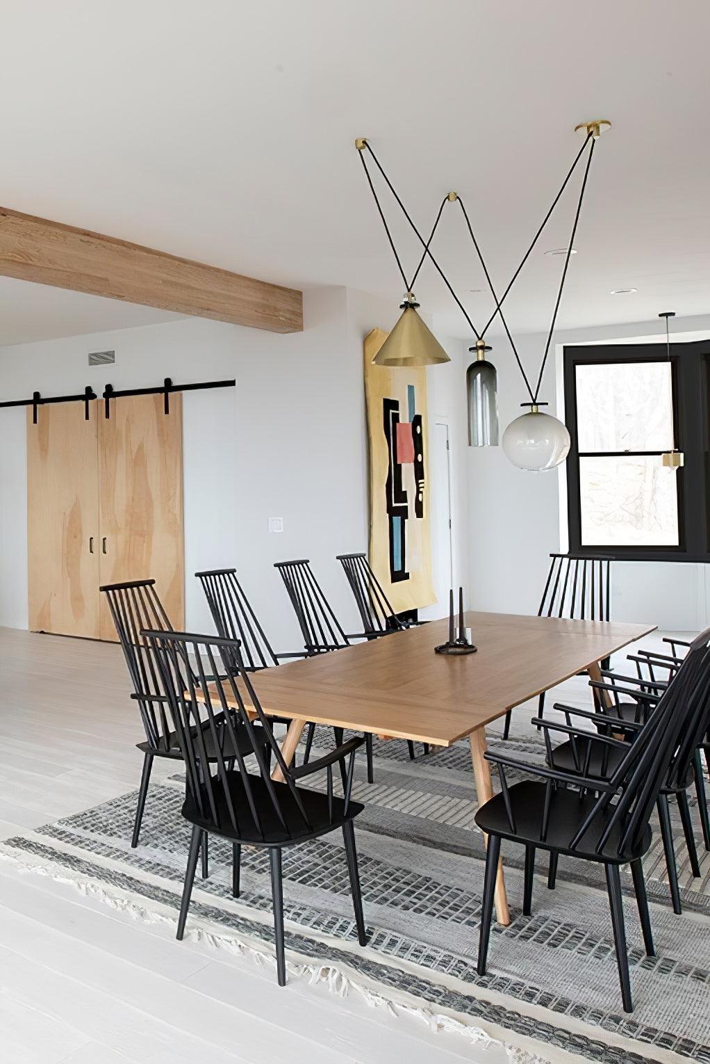 Modular Sculptural Ceiling Light with Adjustable Sections & Custom Finish Options for Dining Room Kitchen Living Room
