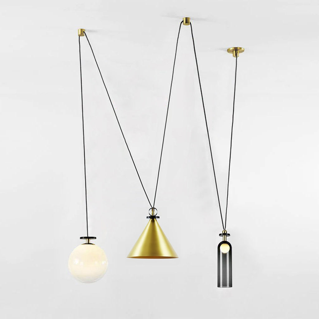 Modular Sculptural Ceiling Light with Adjustable Sections & Custom Finish Options for Dining Room Kitchen Living Room