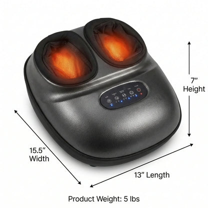 Electric Foot Massager with Rotating Nodes, Dual Heat Settings & Air Pressure for Home Relaxation After Work