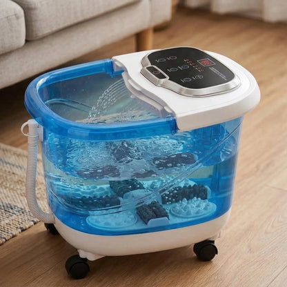 Heated Foot Spa with Motorized Rollers, Water Jets & Red Light Therapy for Home Relaxation