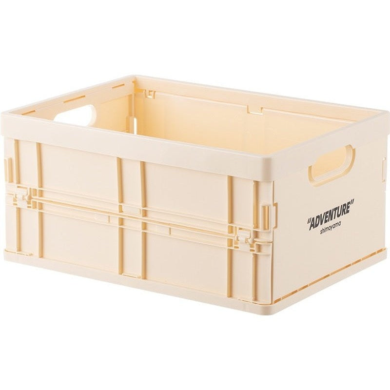 Collapsible Plastic Bin 14 x 10 x 7 Inches Gray Office File Holder Letter-Size Lightweight Desk Organizer Nestable Container for Home Worksp