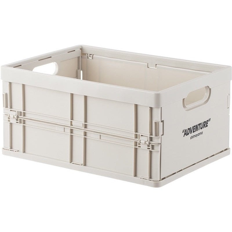 Collapsible Plastic Bin 14 x 10 x 7 Inches Gray Office File Holder Letter-Size Lightweight Desk Organizer Nestable Container for Home Worksp