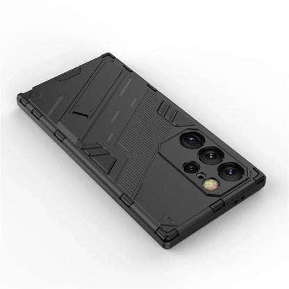 Rugged Protective Phone Case with Built-In Stand for Samsung Galaxy S21-S26 Series – Heavy-Duty Drop Defense, Camera Guard, Anti-Fingerprint