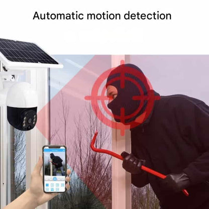 Caméra de sécurité solaire à double objectif | PTZ 360° zoom 10x | 12 000 mAh IP66 4G Wi-Fi