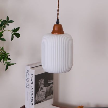 Ceramic Hanging Light Fixture White 9 Inch Diameter Adjustable Cord for Kitchen Island Dining Table Bedroom Restaurant Modern Farmhouse Styl