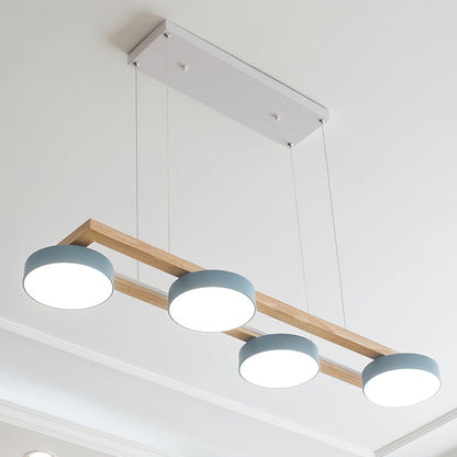 Linear LED Fixture with Bird Accents for Kitchen Island Dining Room 40 in Wooden Hanging Light 1400 Lumens Adjustable Modern Farmhouse Overh