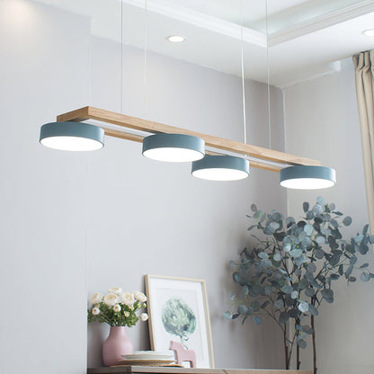 Linear LED Fixture with Bird Accents for Kitchen Island Dining Room 40 in Wooden Hanging Light 1400 Lumens Adjustable Modern Farmhouse Overh