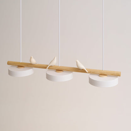 Sculptural Bird Ceiling Light 31 in with Movable Resin Accent LED Dimmable Metal Wood for Dining Room Bedroom Living Room Kitchen Modern Art
