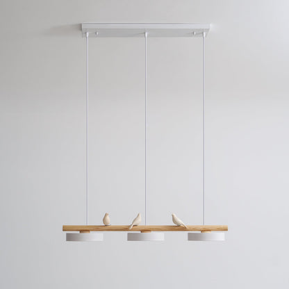 Sculptural Bird Ceiling Light 31 in with Movable Resin Accent LED Dimmable Metal Wood for Dining Room Bedroom Living Room Kitchen Modern Art