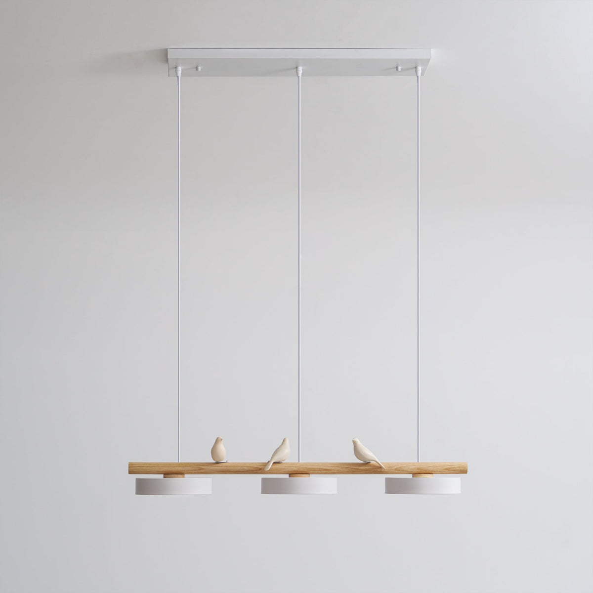 Bird Pendant Light with Adjustable Sculpture – Metal Wood Resin Modern Ceiling Lighting for Living Room Bedroom Dining Room – Dimmable LED