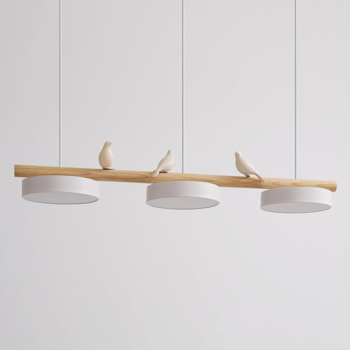 Sculptural Bird Ceiling Light 31 in with Movable Resin Accent LED Dimmable Metal Wood for Dining Room Bedroom Living Room Kitchen Modern Art