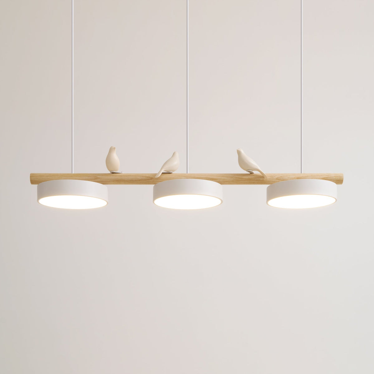 Sculptural Bird Ceiling Light 31 in with Movable Resin Accent LED Dimmable Metal Wood for Dining Room Bedroom Living Room Kitchen Modern Art