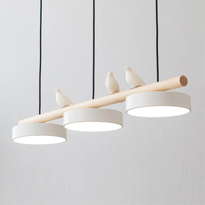 Bird Pendant Light with Adjustable Sculpture – Metal Wood Resin Modern Ceiling Lighting for Living Room Bedroom Dining Room – Dimmable LED