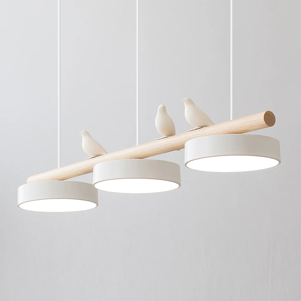 Sculptural Bird Ceiling Light 31 in with Movable Resin Accent LED Dimmable Metal Wood for Dining Room Bedroom Living Room Kitchen Modern Art