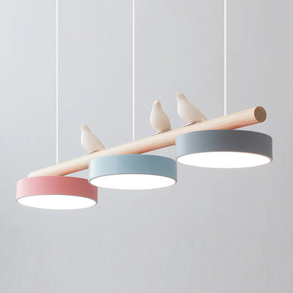 Bird Pendant Light with Adjustable Sculpture – Metal Wood Resin Modern Ceiling Lighting for Living Room Bedroom Dining Room – Dimmable LED