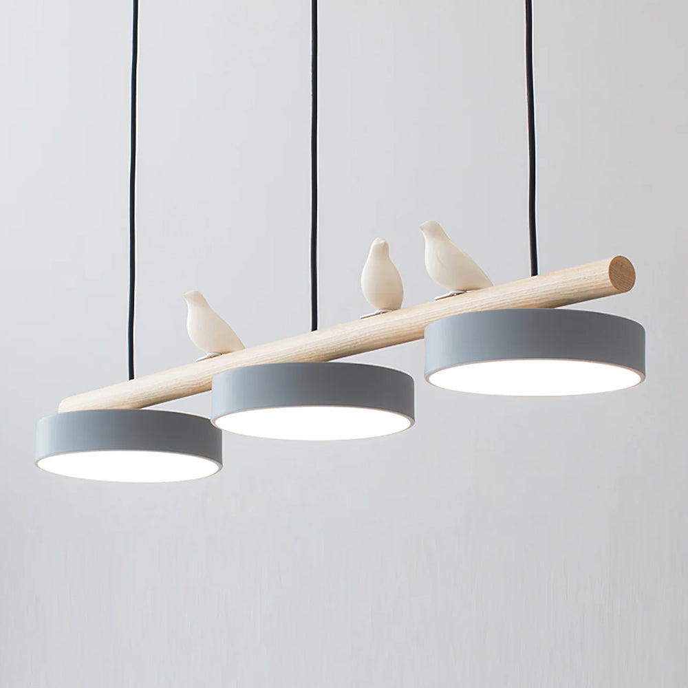 Sculptural Bird Ceiling Light 31 in with Movable Resin Accent LED Dimmable Metal Wood for Dining Room Bedroom Living Room Kitchen Modern Art