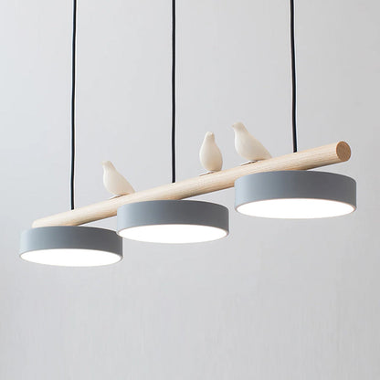 Bird Pendant Light with Adjustable Sculpture – Metal Wood Resin Modern Ceiling Lighting for Living Room Bedroom Dining Room – Dimmable LED