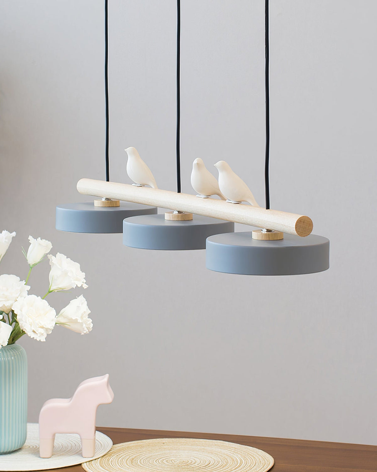 Sculptural Bird Ceiling Light 31 in with Movable Resin Accent LED Dimmable Metal Wood for Dining Room Bedroom Living Room Kitchen Modern Art