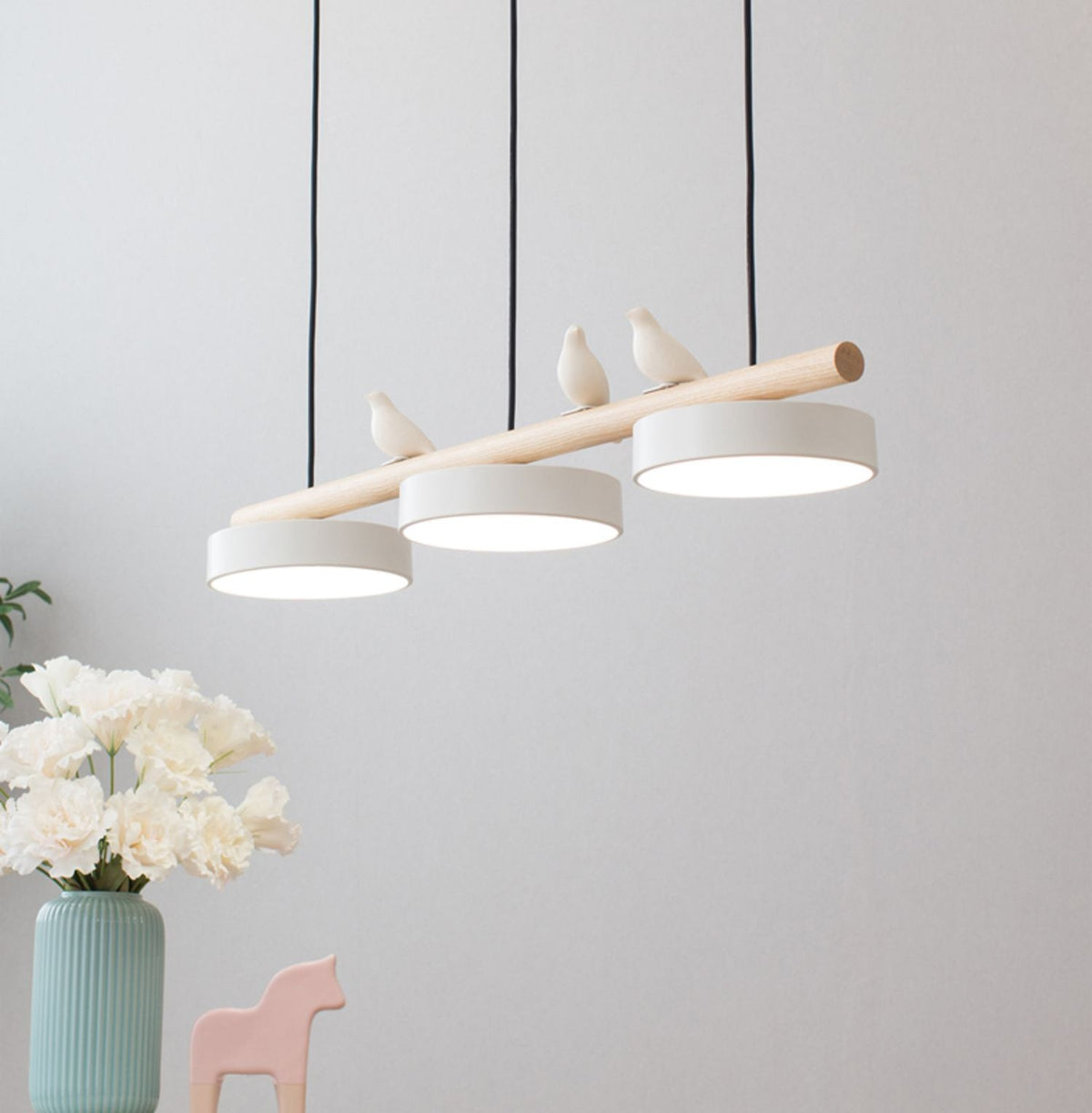 Sculptural Bird Ceiling Light 31 in with Movable Resin Accent LED Dimmable Metal Wood for Dining Room Bedroom Living Room Kitchen Modern Art