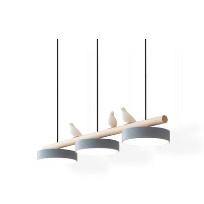 Bird Pendant Light with Adjustable Sculpture – Metal Wood Resin Modern Ceiling Lighting for Living Room Bedroom Dining Room – Dimmable LED