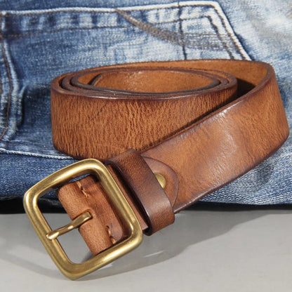 Sierra Collection | Leather Belt for Men with Solid Brass Buckle | Durable Accessory for Everyday Style