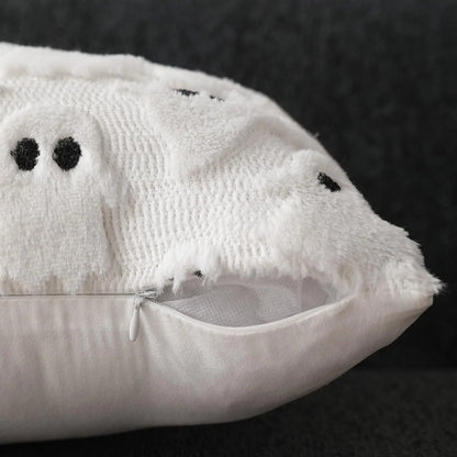 Sierra Halloween Cushion Cover - Plush Microfiber, 3D Ghost Design