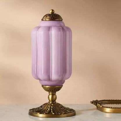 Frosted Glass Accent Lamp 16 Inches Tall Brass Base Bedside Nightstand Light Warm Diffused Illumination Retro Style Desk Lighting