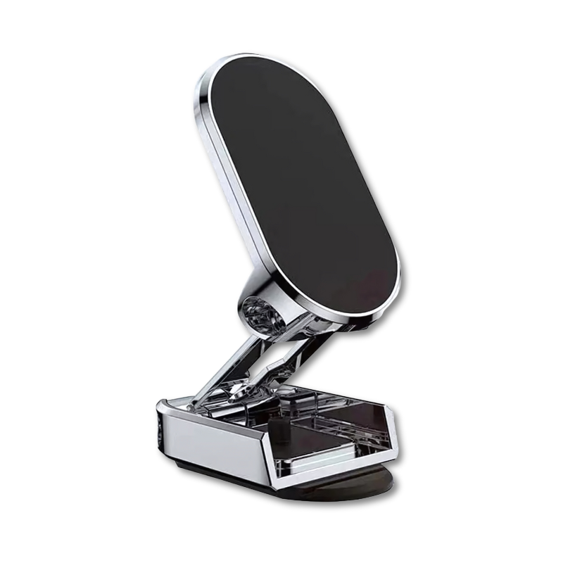 Magnetic Car Phone Mount with 360° Rotation & One-Hand Use for Dashboard or Windshield
