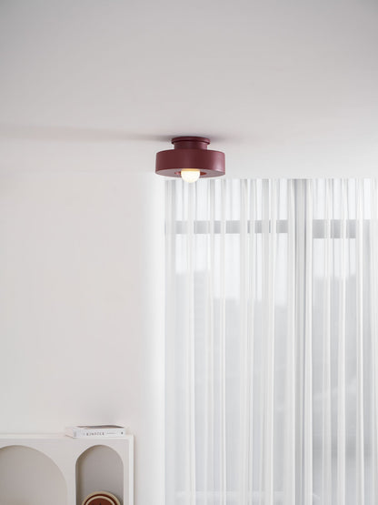 Sculptural Flush Mount Light 12 Inch Geometric Polymer Fixture E26 E27 for Bedroom Living Room Kitchen in Red Green Black
