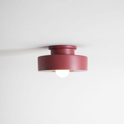 Sculptural Flush Mount Light 12 Inch Geometric Polymer Fixture E26 E27 for Bedroom Living Room Kitchen in Red Green Black