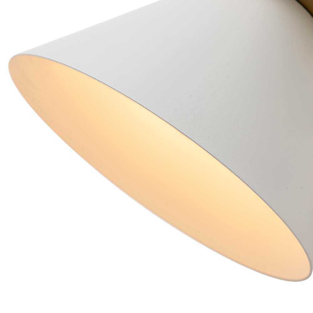 Adjustable Gooseneck Reading Sconce Metal Cone Shade Wall Light for Bedroom Hallway Nightstand Modern Mid-Century Bedside Downlight