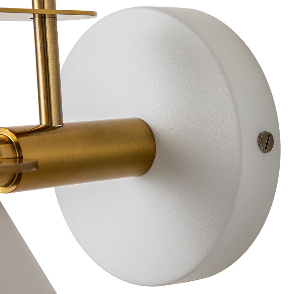 Adjustable Gooseneck Reading Sconce Metal Cone Shade Wall Light for Bedroom Hallway Nightstand Modern Mid-Century Bedside Downlight