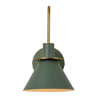 Adjustable Gooseneck Reading Sconce Metal Cone Shade Wall Light for Bedroom Hallway Nightstand Modern Mid-Century Bedside Downlight