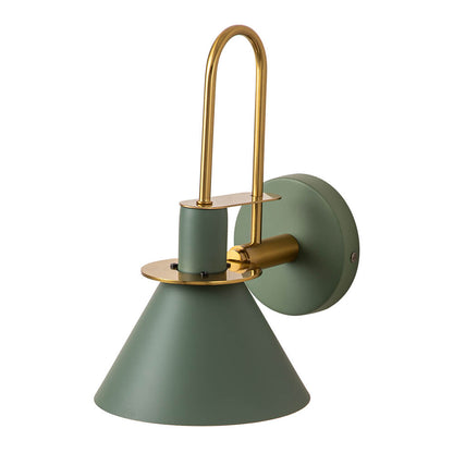 Adjustable Gooseneck Reading Sconce Metal Cone Shade Wall Light for Bedroom Hallway Nightstand Modern Mid-Century Bedside Downlight