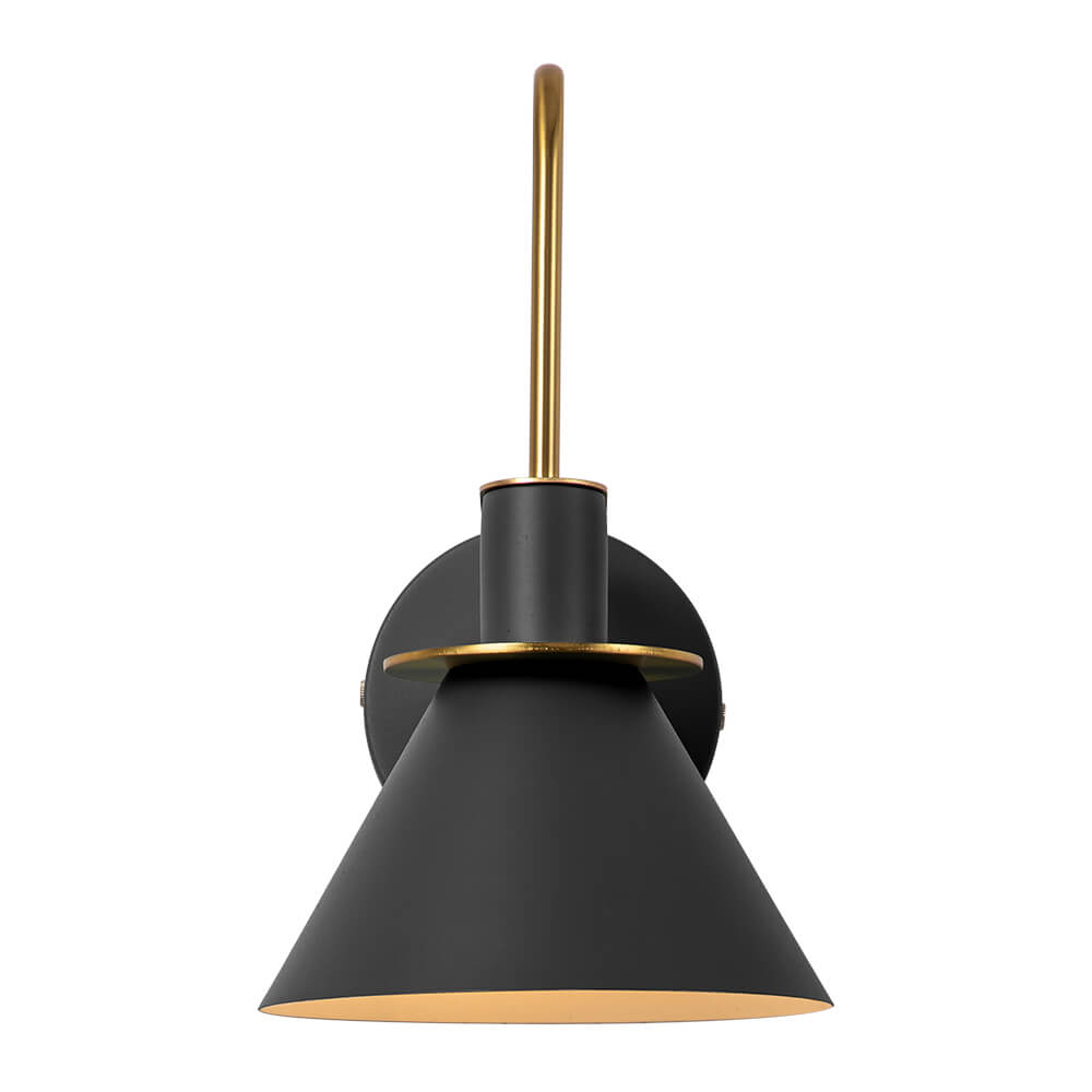 Adjustable Gooseneck Reading Sconce Metal Cone Shade Wall Light for Bedroom Hallway Nightstand Modern Mid-Century Bedside Downlight