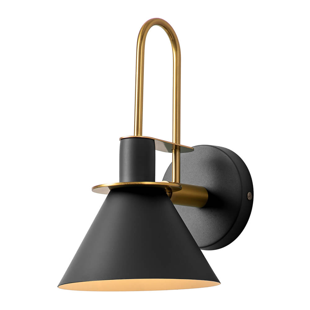 Adjustable Gooseneck Reading Sconce Metal Cone Shade Wall Light for Bedroom Hallway Nightstand Modern Mid-Century Bedside Downlight