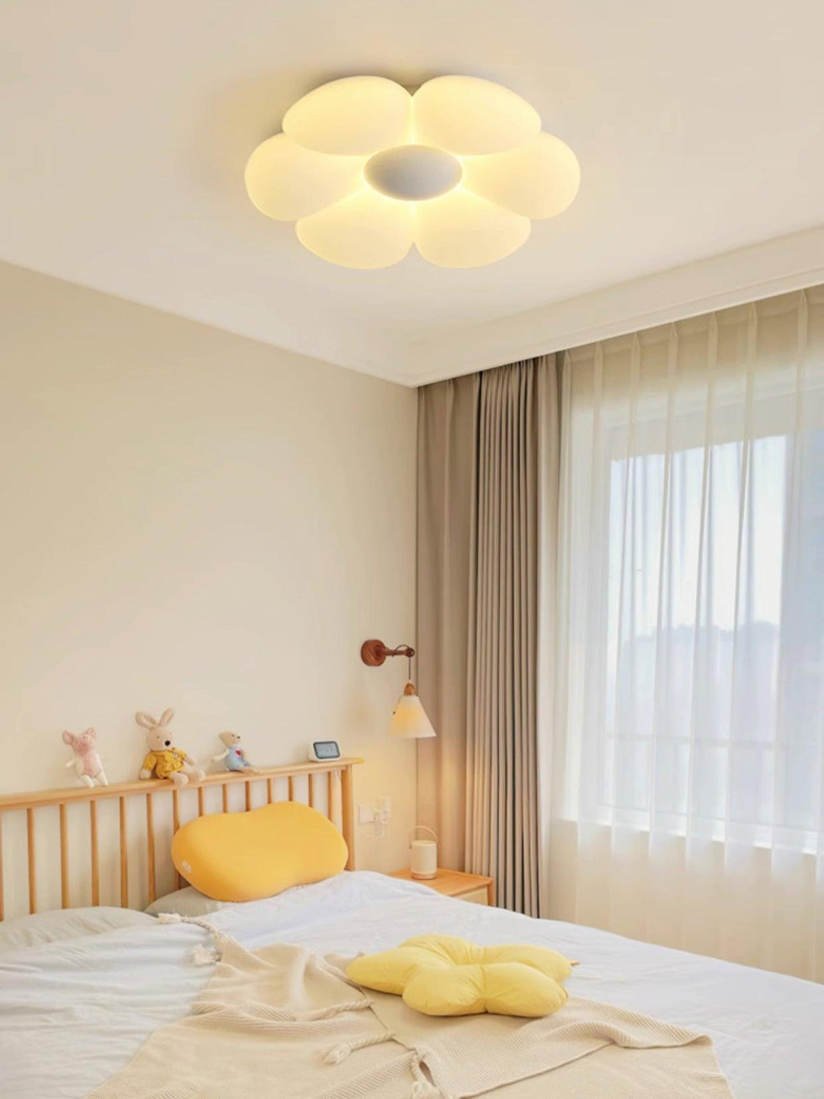 Flush Mount LED Ceiling Light 20 in Diameter Metal Acrylic Fixture for Bedrooms Dining Rooms Living Spaces Low Profile Modern Overhead Light