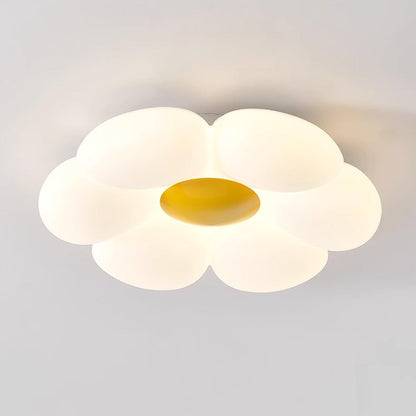 Flush Mount LED Ceiling Light 20 in Diameter Metal Acrylic Fixture for Bedrooms Dining Rooms Living Spaces Low Profile Modern Overhead Light