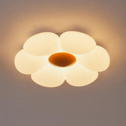 Flush Mount LED Ceiling Light 20 in Diameter Metal Acrylic Fixture for Bedrooms Dining Rooms Living Spaces Low Profile Modern Overhead Light