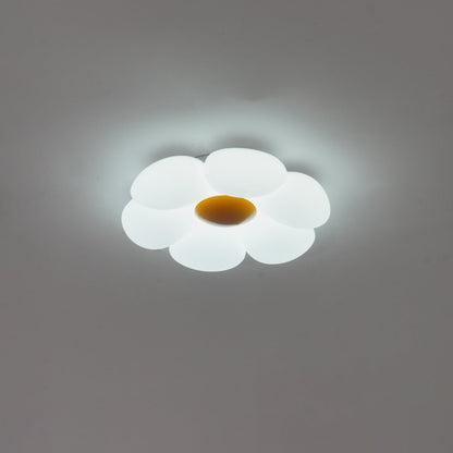 Flush Mount LED Ceiling Light 20 in Diameter Metal Acrylic Fixture for Bedrooms Dining Rooms Living Spaces Low Profile Modern Overhead Light