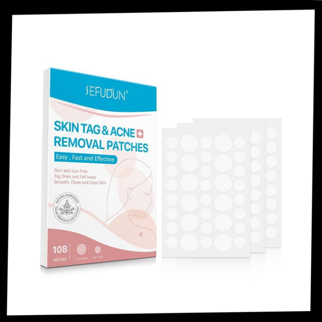 Skin Tag & Wart Removal Patches – Natural Herbal Formula for Smooth Skin – Gentle Spot Treatment Plasters for Moles & Blemishes