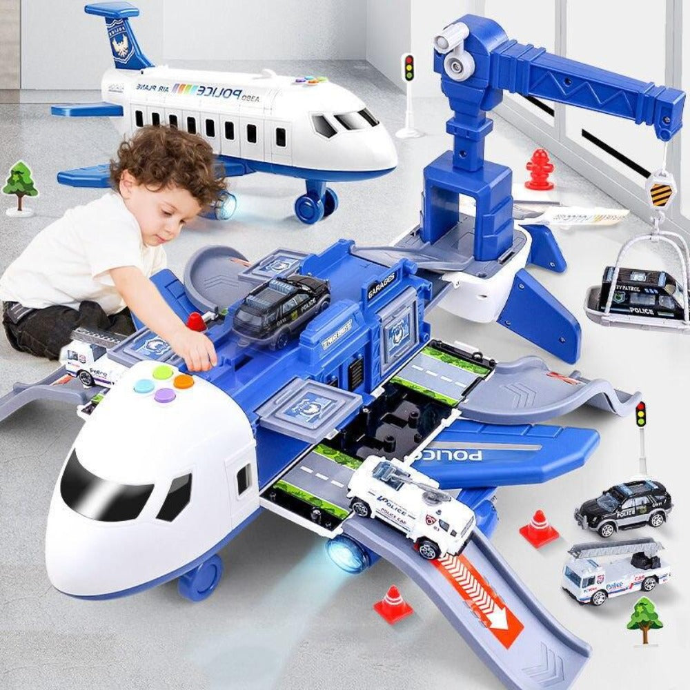 Airport Toy Set with Plane & Vehicles 20-Piece Pretend Play Kit for Kids Ages 3-6 Developmental Learning Transport Theme