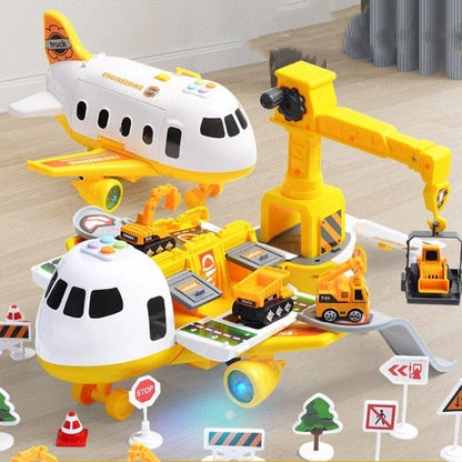 Airport Toy Set with Plane & Vehicles 20-Piece Pretend Play Kit for Kids Ages 3-6 Developmental Learning Transport Theme