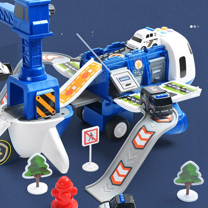 Airport Toy Set with Plane & Vehicles 20-Piece Pretend Play Kit for Kids Ages 3-6 Developmental Learning Transport Theme